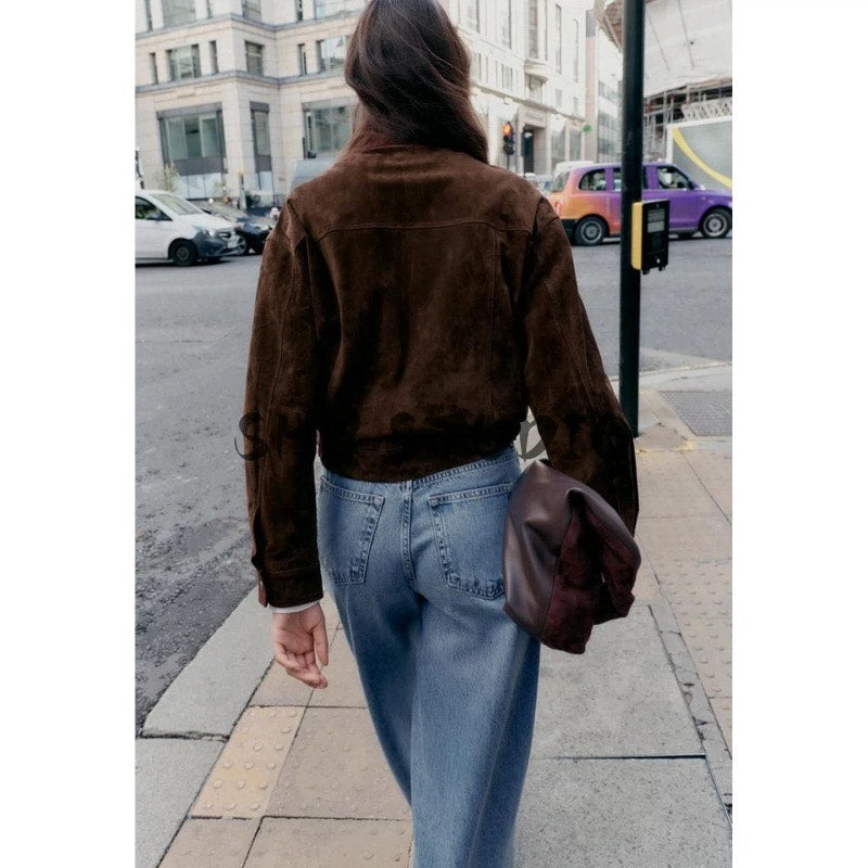 SUEDE EFFECT BOMBER JACKET My Clothina