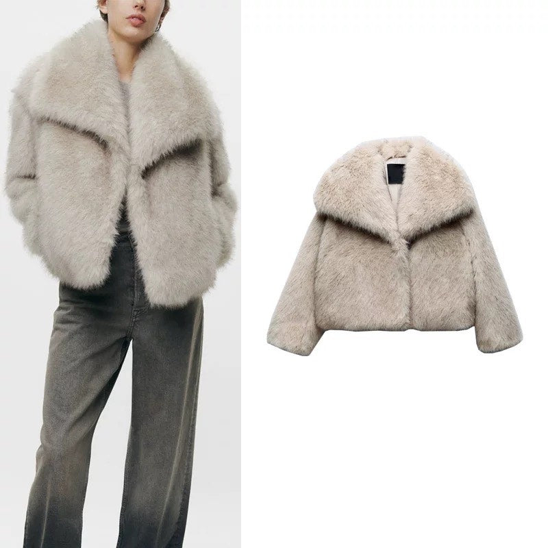 Za Faux Fur Coat My Clothina