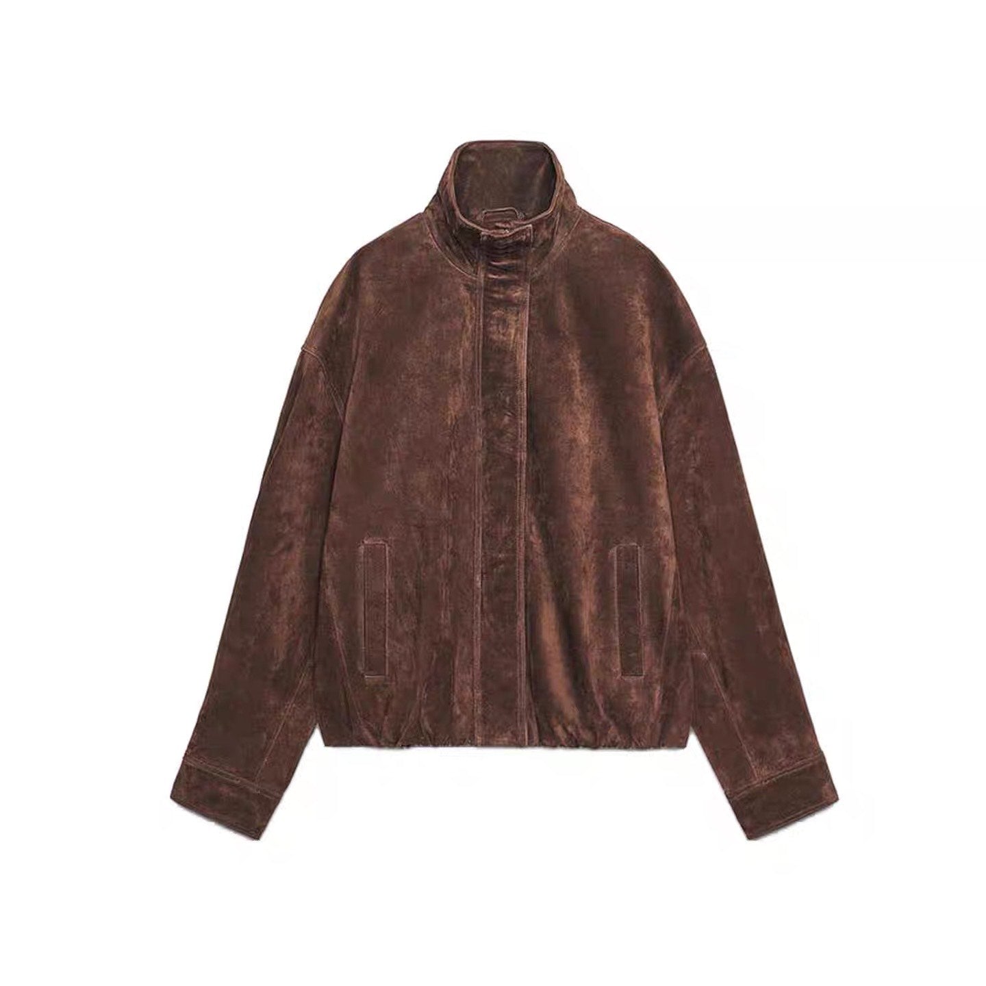 SUEDE EFFECT BOMBER JACKET My Clothina